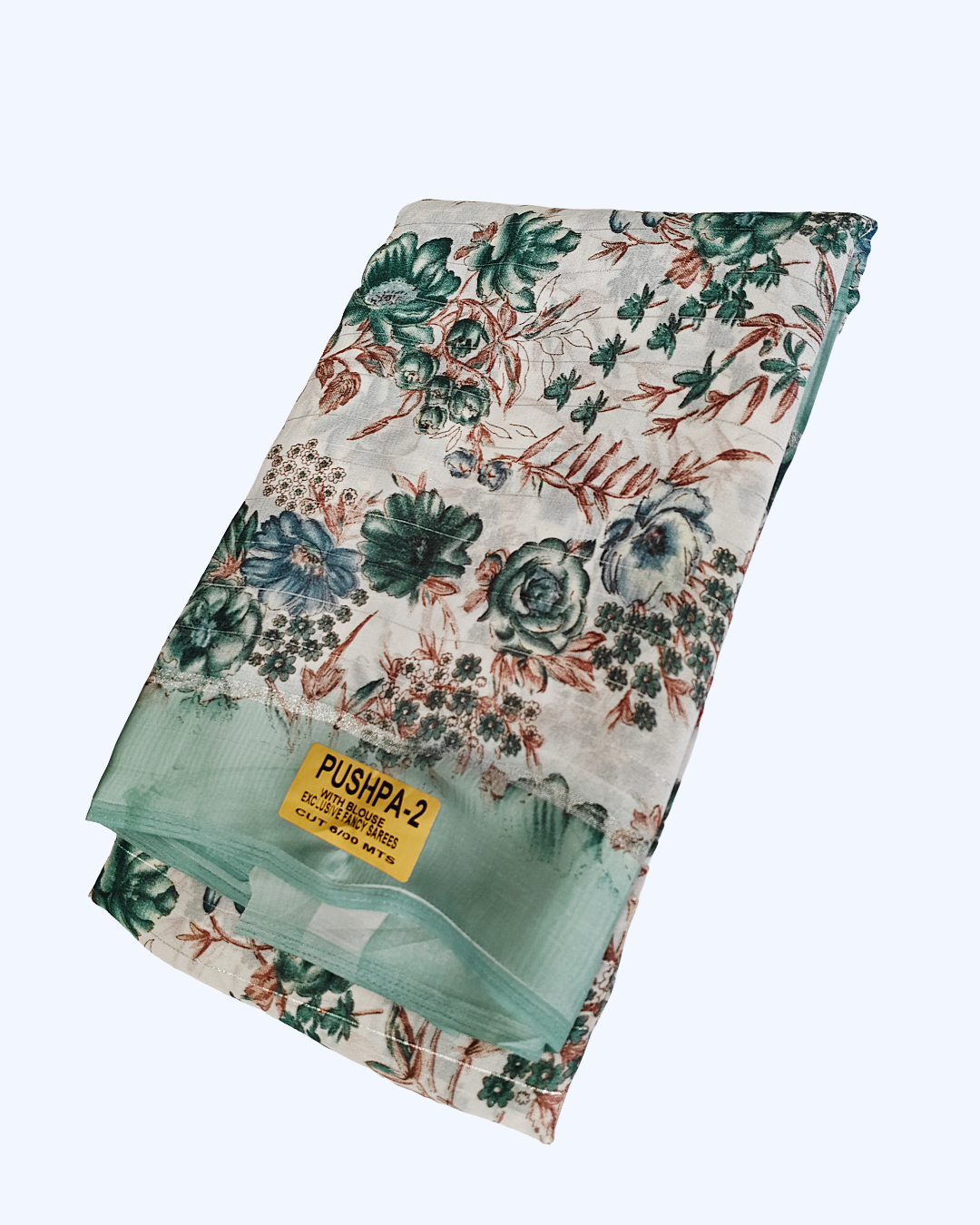 Exclusive Fancy Saree – Pushpa Floral Design with Single Border & Floral Pallu