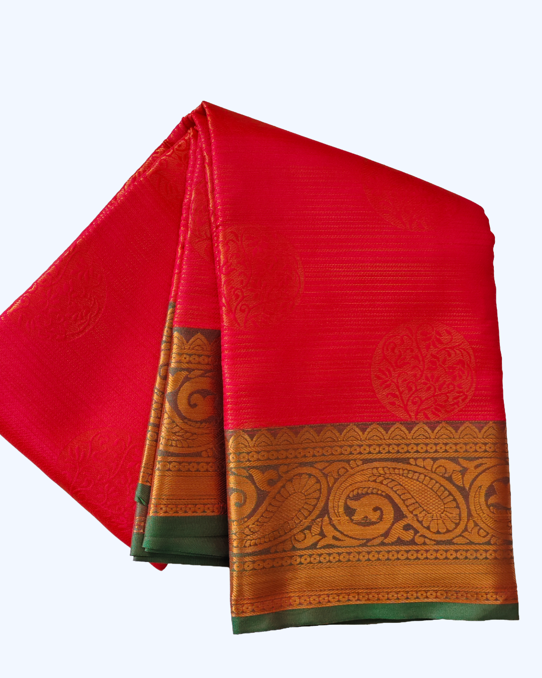 Half Kanchi Exclusive Saree – Traditional Zari Border with Designer Pallu