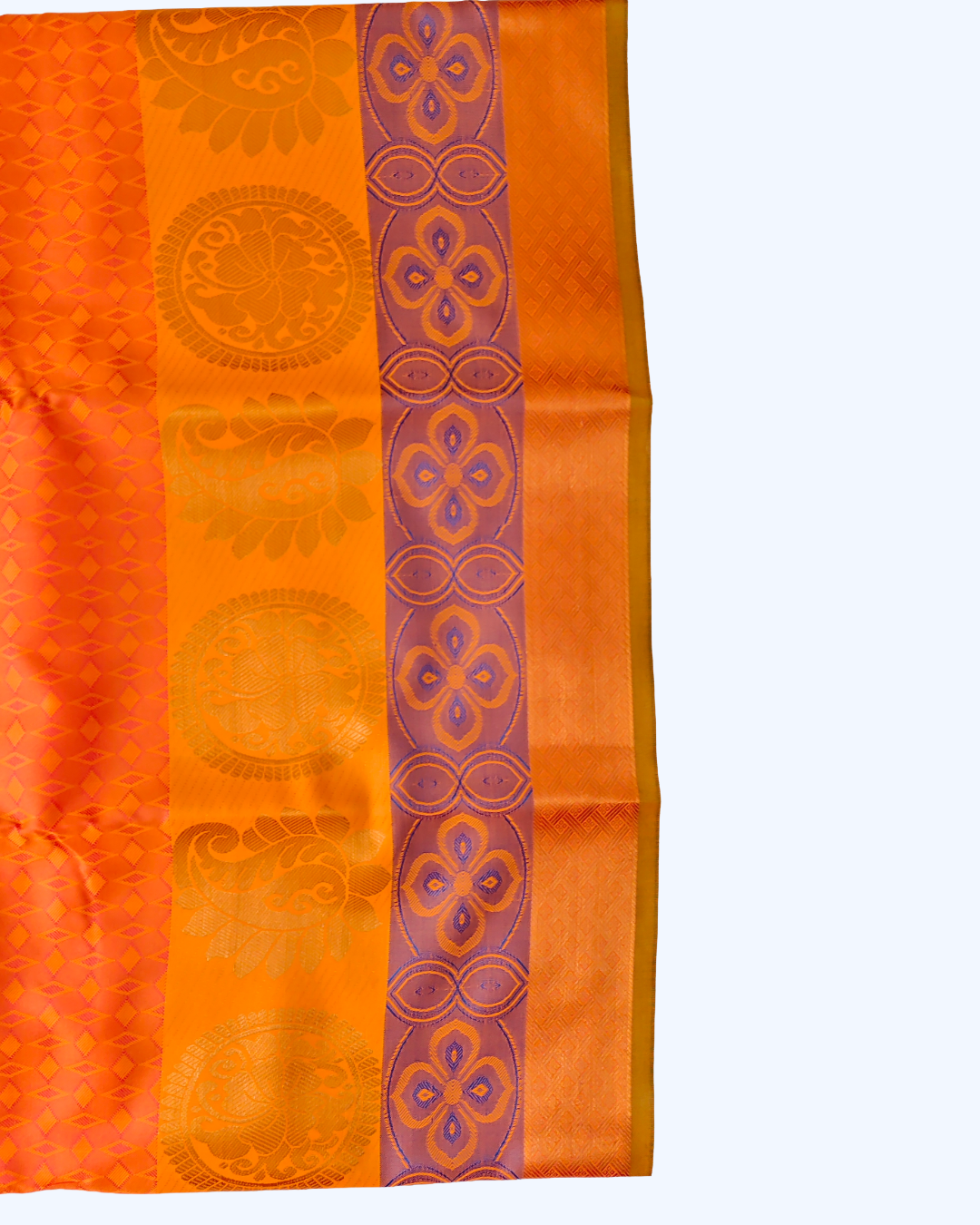 Elegant Half Kanchi Saree with Diamond Motif & Zari Border
